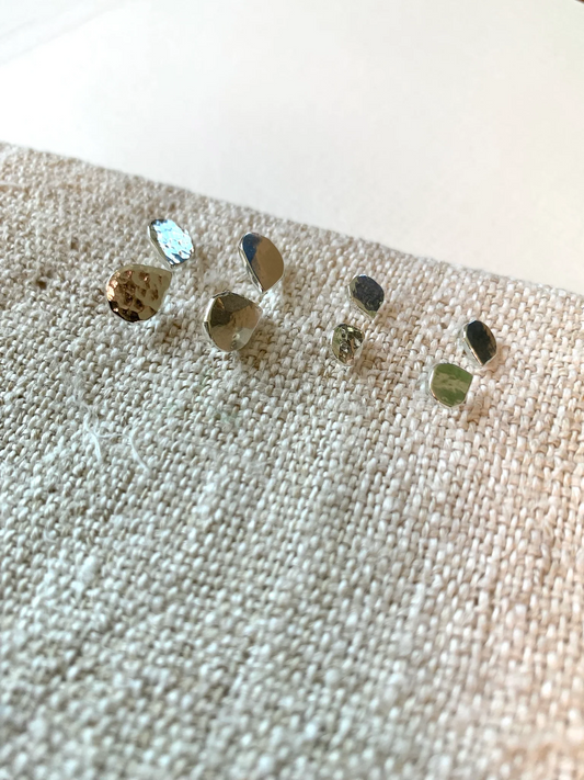 Petal Stud Earrings Silver by Outline Jewellery