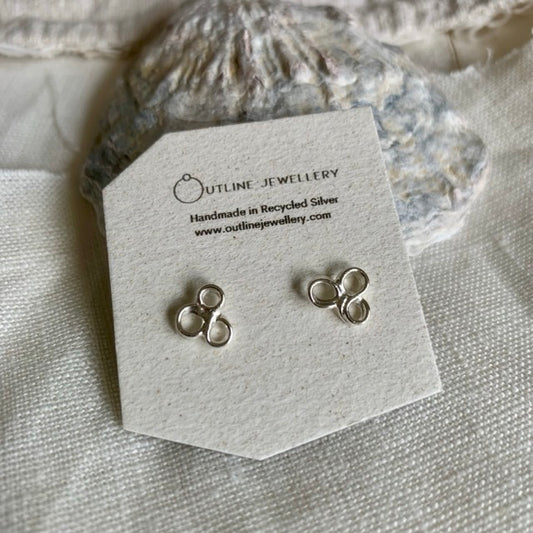 Seafoam Filigree Stud Earrings Silver by Outline Jewellery
