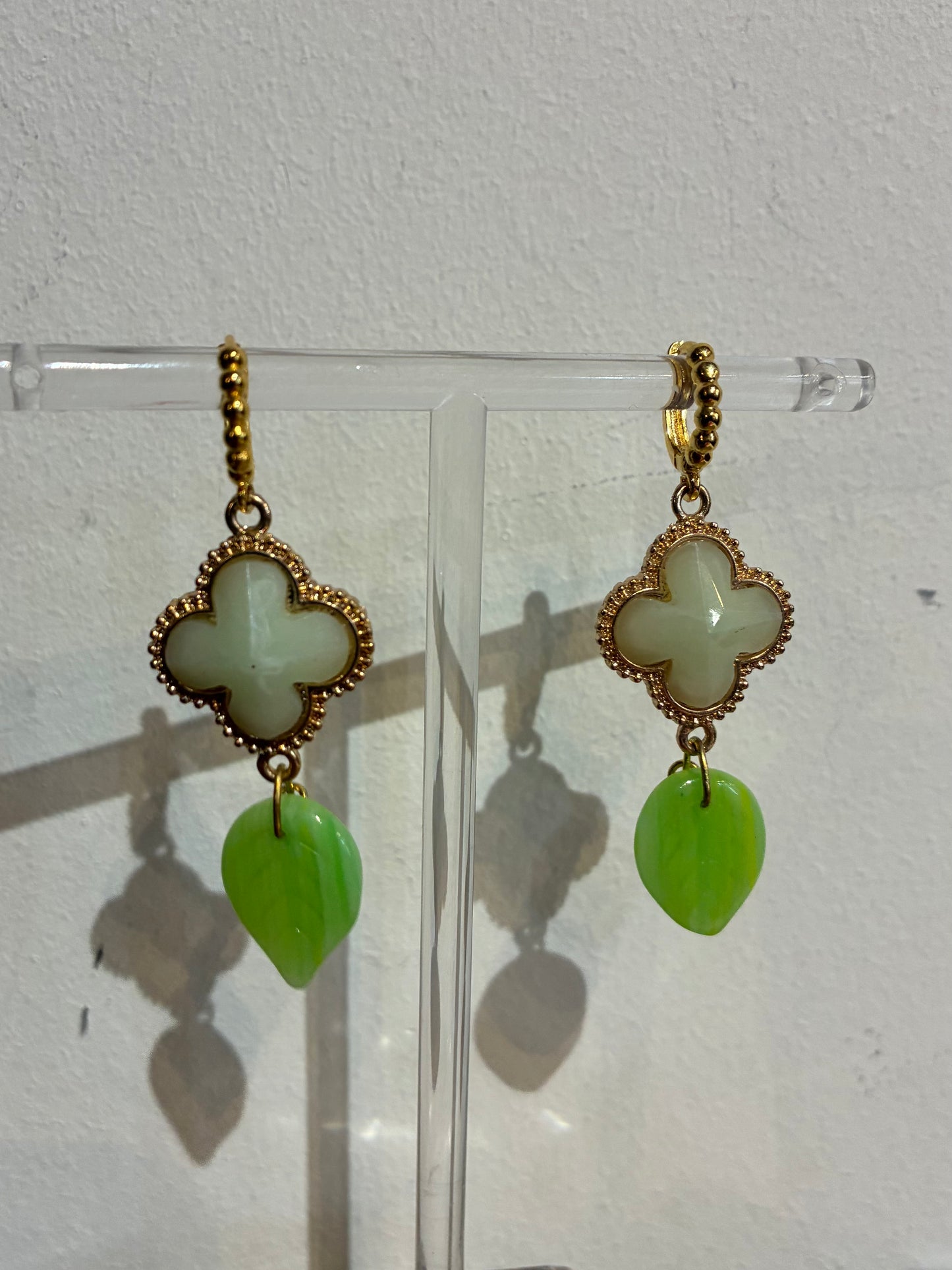 Clover and Green earrings by Pom Di Pom