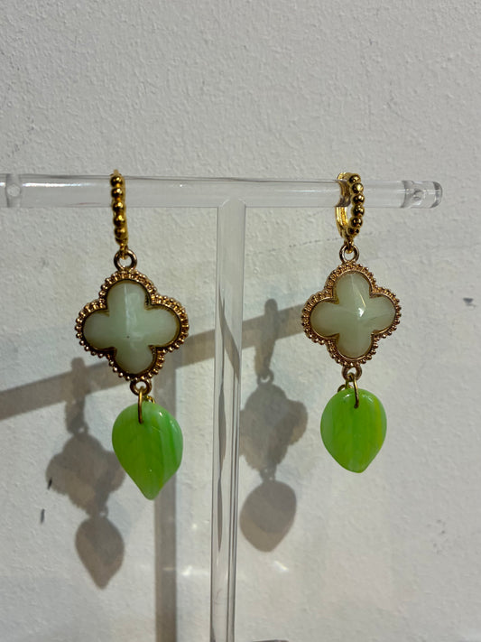 Clover and Green earrings by Pom Di Pom
