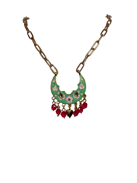 Mint statement necklace by Pom Di Pom