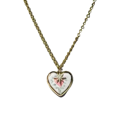 Floral Heart and Star Necklace by Pom Di Pom