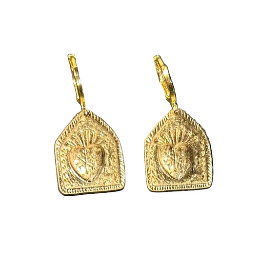 Heart Shrine Earrings Reworked Vintage by Pom di Pom