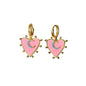 Pink Heart & Crescent Earrings Reworked Vintage by Pom di Pom