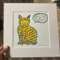 Animal Giclée Screen Prints In White Frame - Margaritas Cat by Laughing Lark