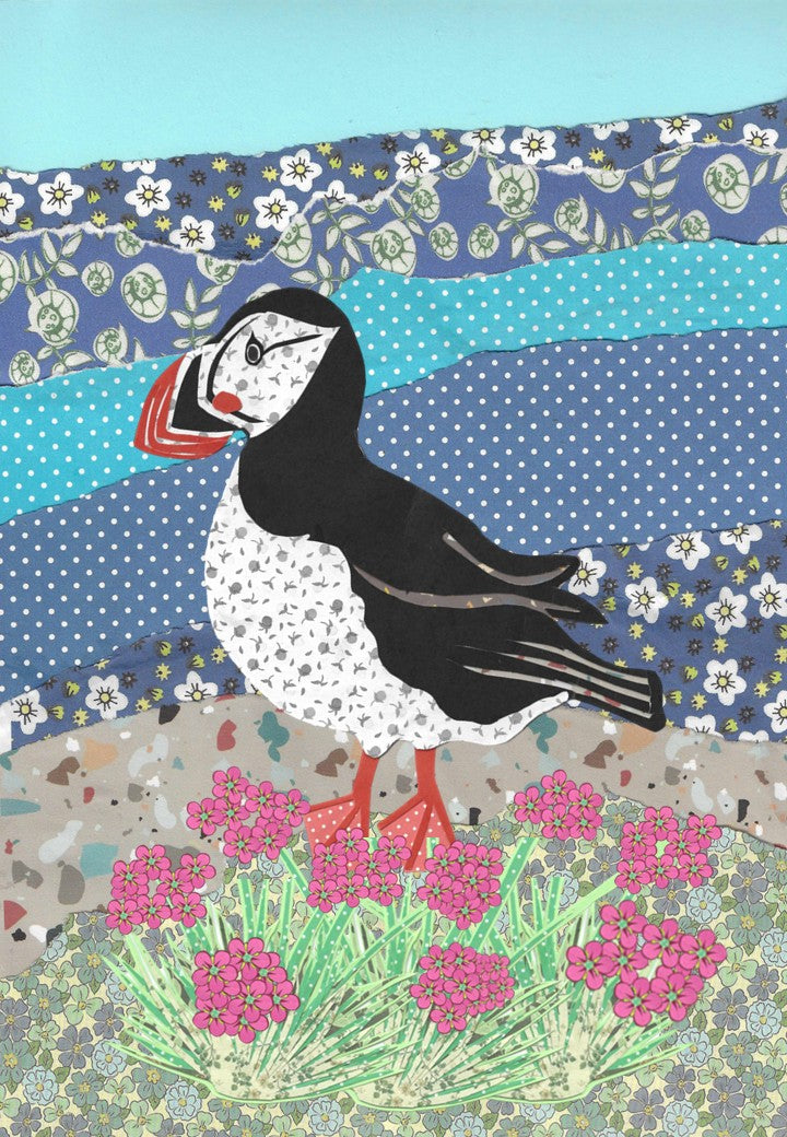 Puffin Collage Print by The Spring House Crafts