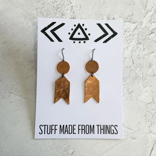 Raw Copper Chevron Earrimgs - by Stuff Made From Things