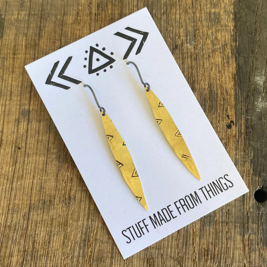 Elipse Raw Brass Earrings - by Stuff Made From Things
