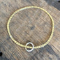 Linyow Raw Brass bangle with recycled Sterling silver hoop - by Stuff Made From Things