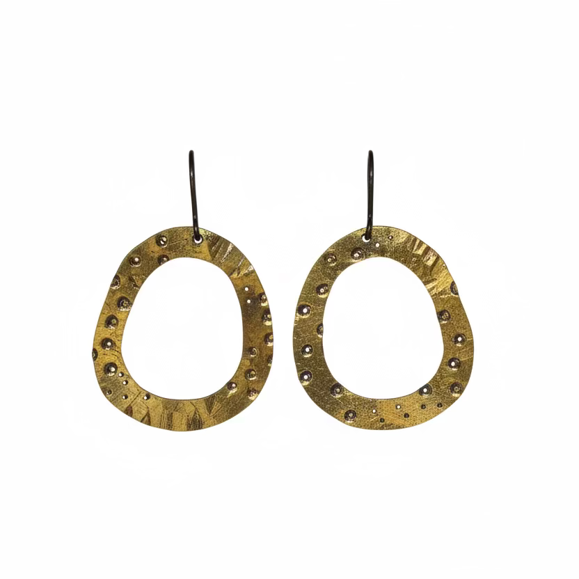 Oval Cut Brass earrings by Stuff Made from Things