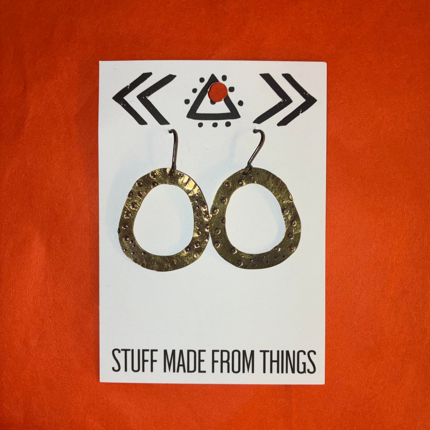 Oval Cut Brass earrings by Stuff Made from Things