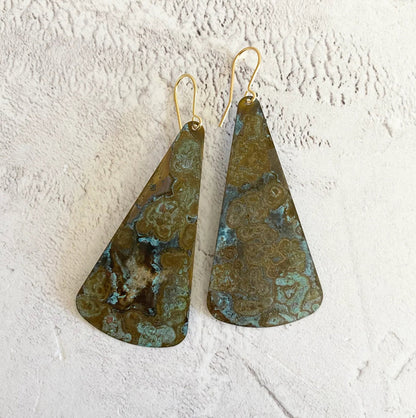 Shoal Patina Brass Earrings by Stuff Made from Things