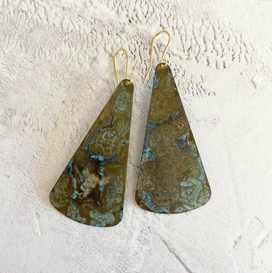 Shoal Patina Brass Earrings by Stuff Made from Things