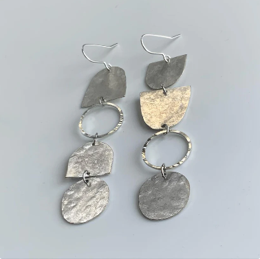 FORM Long aluminium geometric earrings inspired by the work of Cornish artist Terry Frost - by Stuff Made From Things