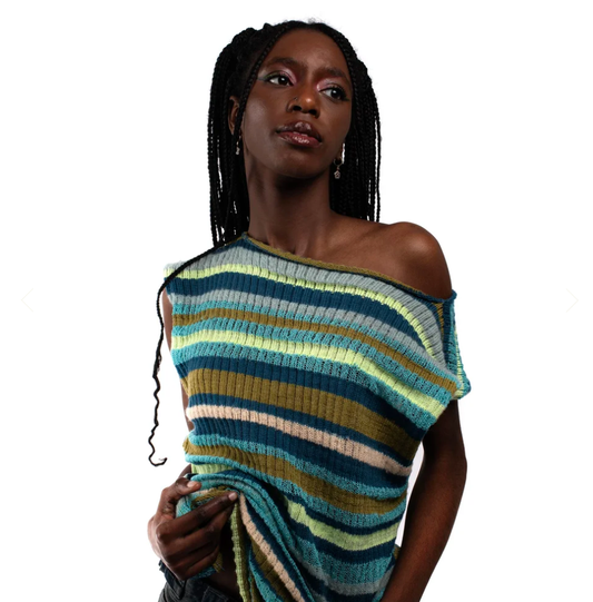 Blue Knitted Tank by Anais Miller