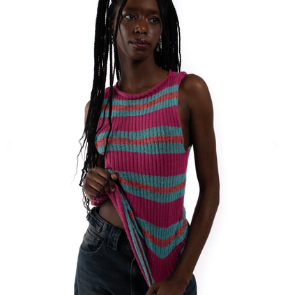 Pink Knitted Tank by Anais Miller