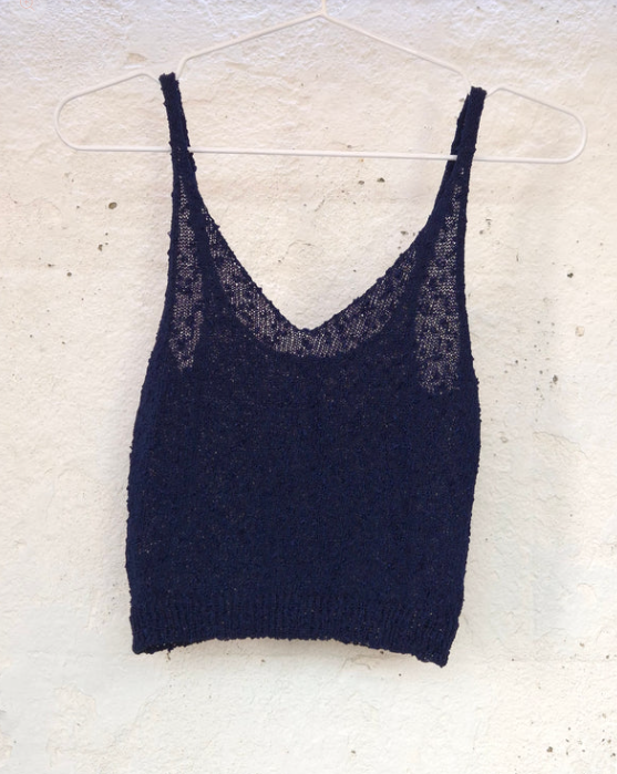 Knitted Crop Tops in Reclaimed Fashion Yarns by Dot Knits