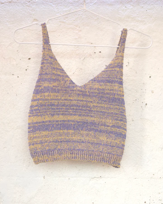Knitted Crop Tops in Reclaimed Fashion Yarns by Dot Knits