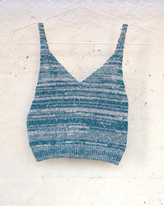 Knitted Crop Tops in Reclaimed Fashion Yarns by Dot Knits