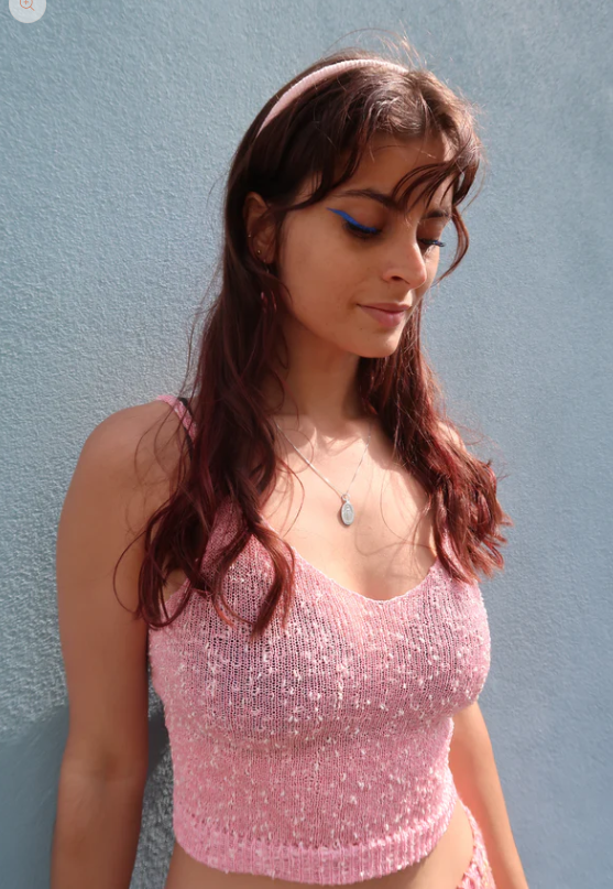 Knitted Crop Tops in Reclaimed Fashion Yarns by Dot Knits