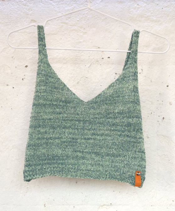 Knitted Crop Tops in Reclaimed Bouclé Yarn by Dot Knits