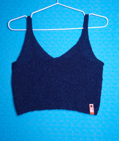 Knitted Crop Tops in Reclaimed Bouclé Yarn by Dot Knits