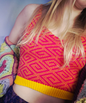 Patterned Knitted Crop Tops in Reclaimed Acrylic Yarn by Dot Knits