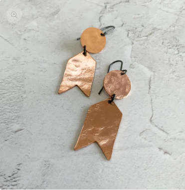 Raw Copper Chevron Earrimgs - by Stuff Made From Things