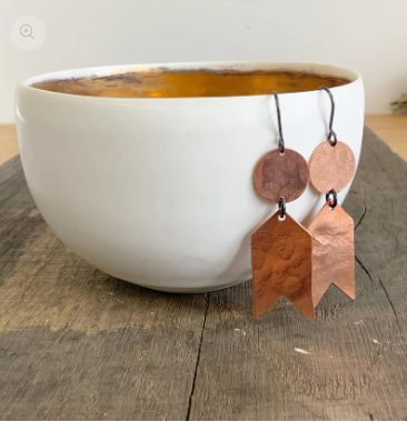 Raw Copper Chevron Earrimgs - by Stuff Made From Things