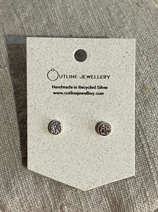 Round Mini Mood Stud Earrings - By Outline Jewellery