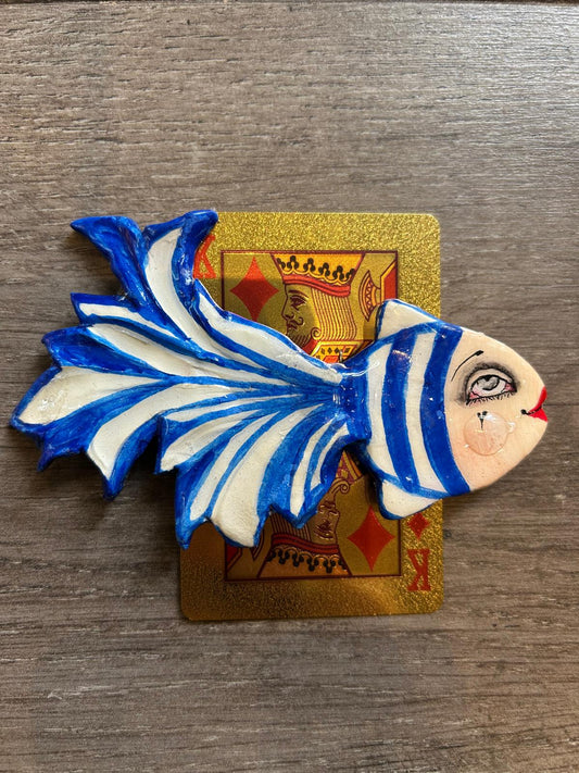 King of Hearts Fish Brooch by Jan Cooper