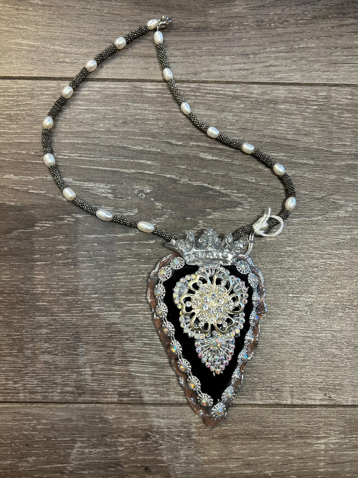 Sacred Black Heart Necklace by Jan Cooper