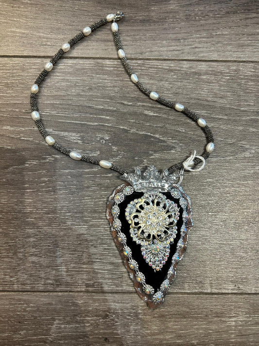 Sacred Black Heart Necklace by Jan Cooper