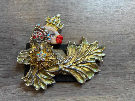 Embellished fish brooch by Jan Cooper