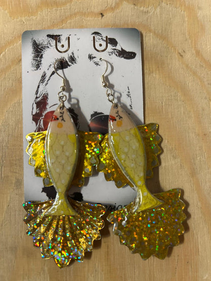 Glitter Fish Earrings by Jan Cooper