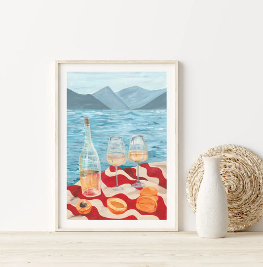 Wine By The Sea A5 Print by Violet’s Print House
