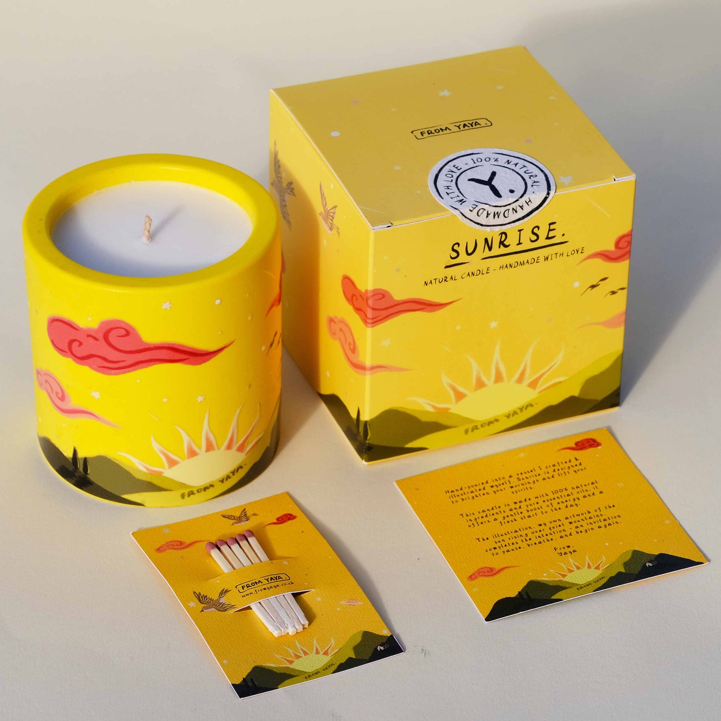 Sunrise - Natural Essential Oil Candle, 40 hrs by Yaya Candles