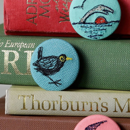 Blackbird - pretty brooch - by Poppy Treffry