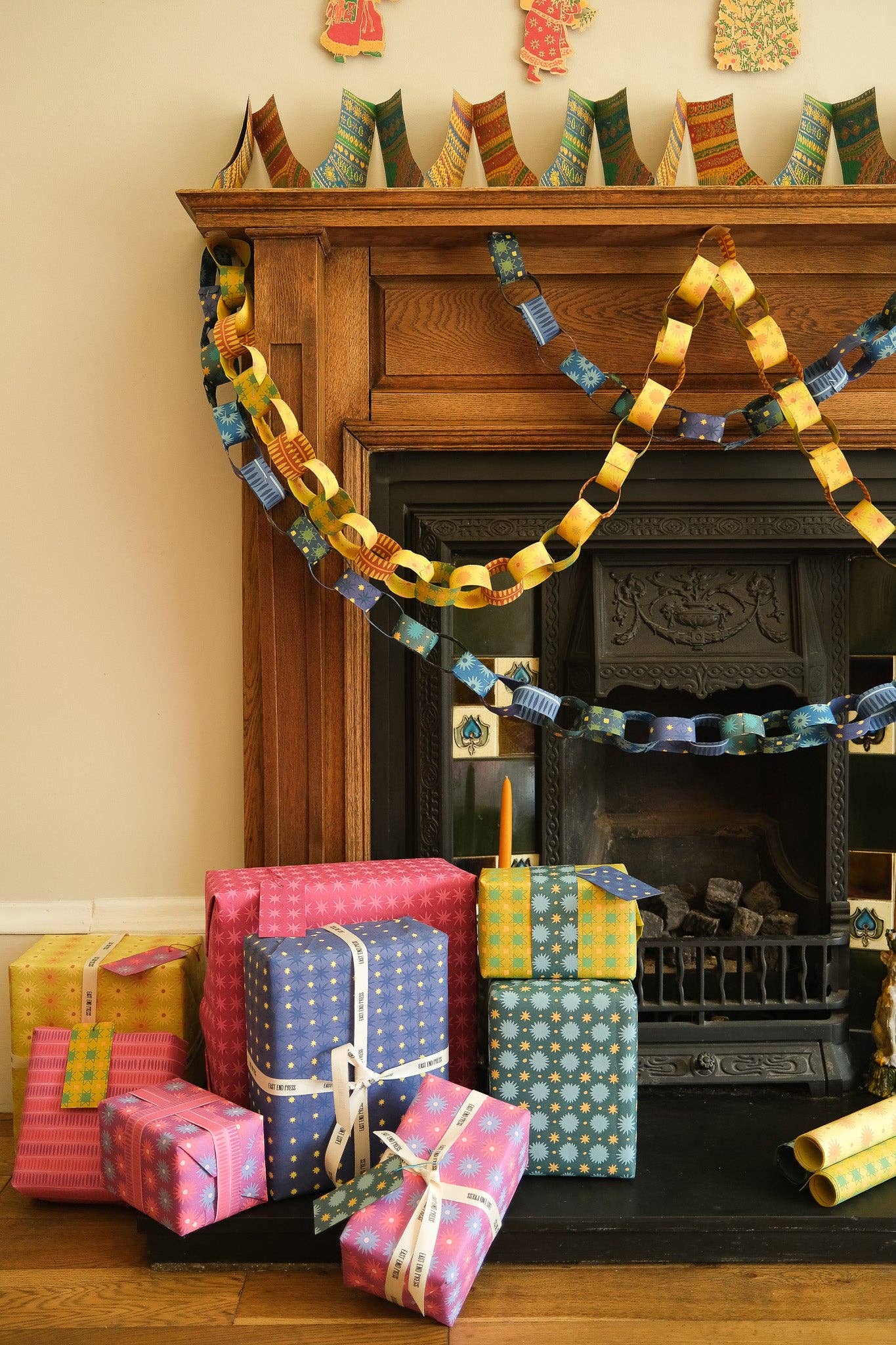 Blue and Yellow Paper Chain Kit - by East End Press