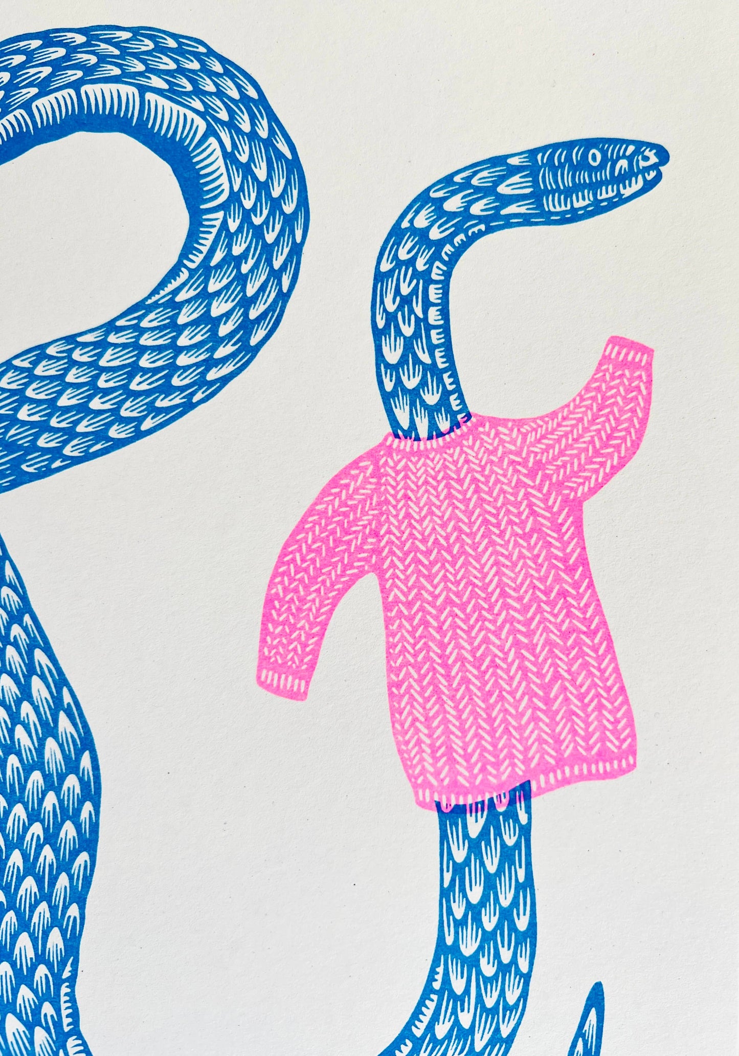 'Semi Snaked' A4 Riso Print - by Strangford