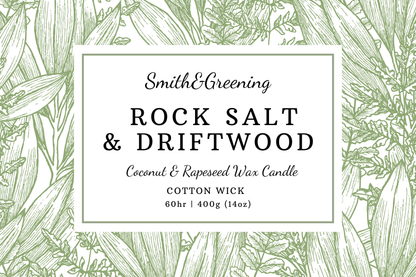 Rock Salt & Driftwood Candle: Small - by Smith & Greening