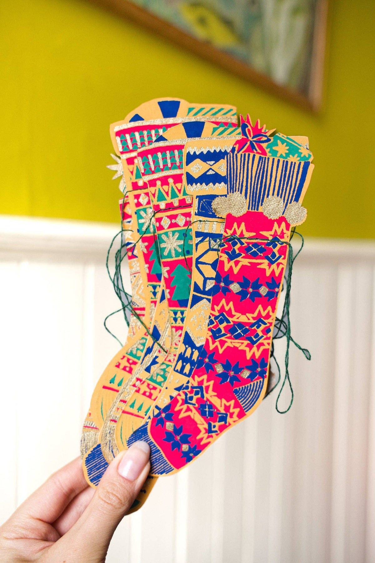 East End Press - UK/EU: Festive Stockings Sewn Garland