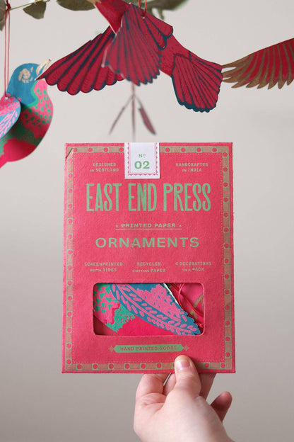East End Press - UK/EU: Party Birds Paper Ornaments