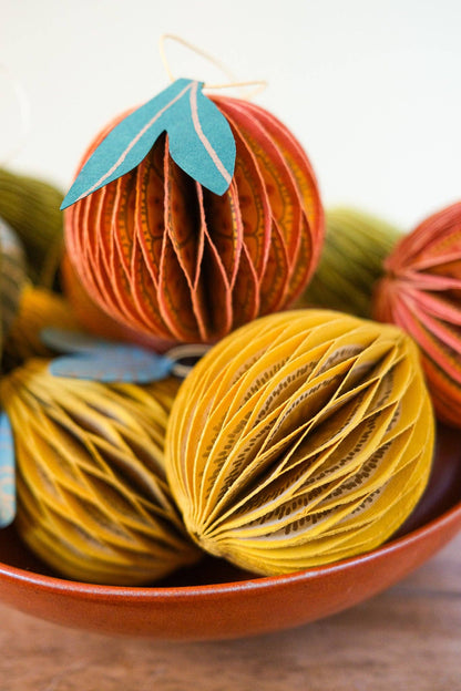 East End Press - UK/EU: Orange Honeycomb Ornament