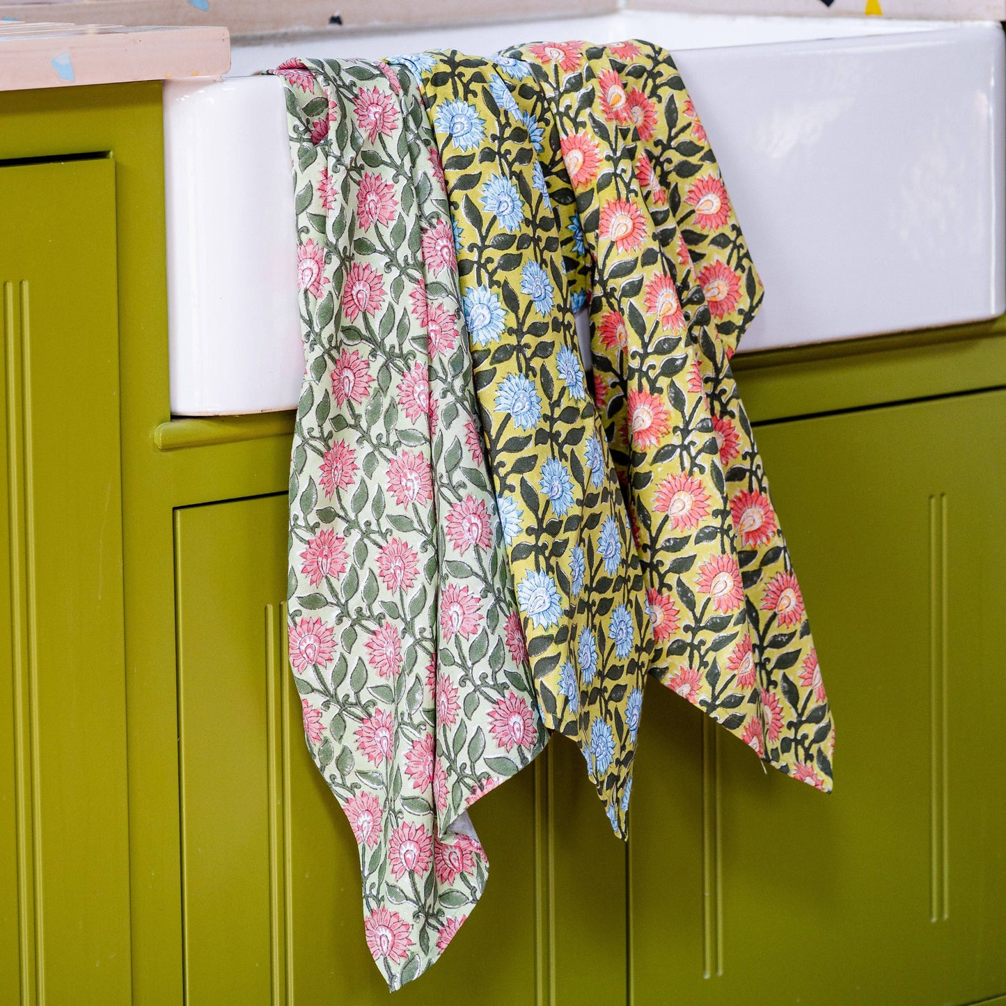 Constance & Denny - PRESSED PETALS AMBER tea towel