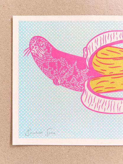 Banana Seal - A4 Size Print - by Strangford