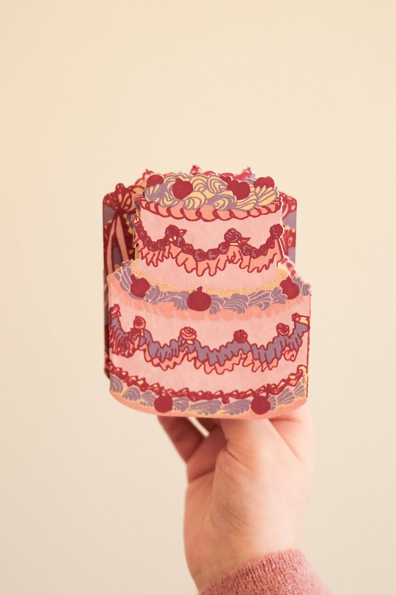 Birthday Cake Concertina Greeting Card - by East End Press
