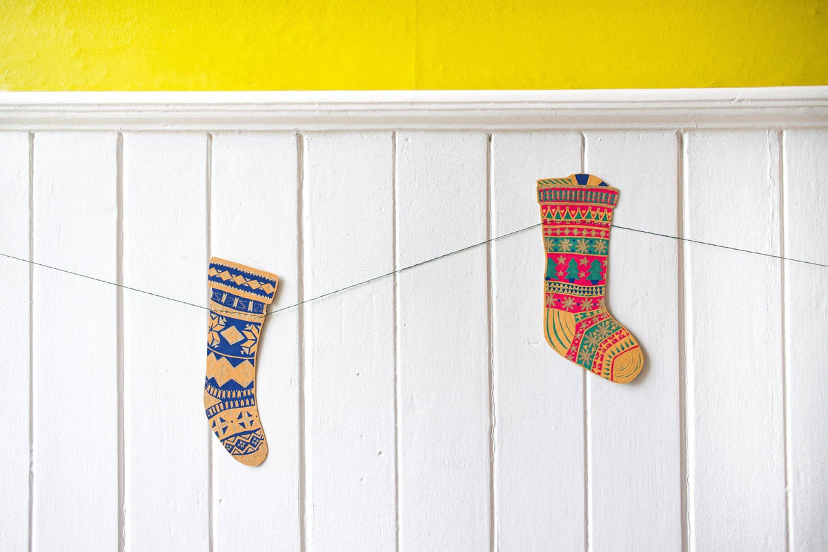 East End Press - UK/EU: Festive Stockings Sewn Garland