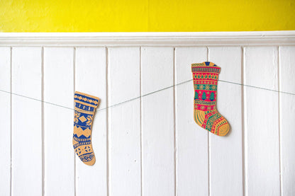 East End Press - UK/EU: Festive Stockings Sewn Garland
