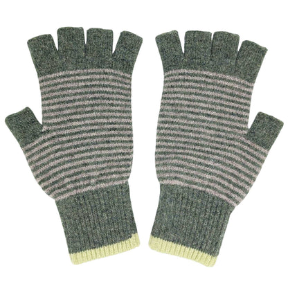 Unisex Lambswool Fingerless Gloves - Rust - by Catherine Tough